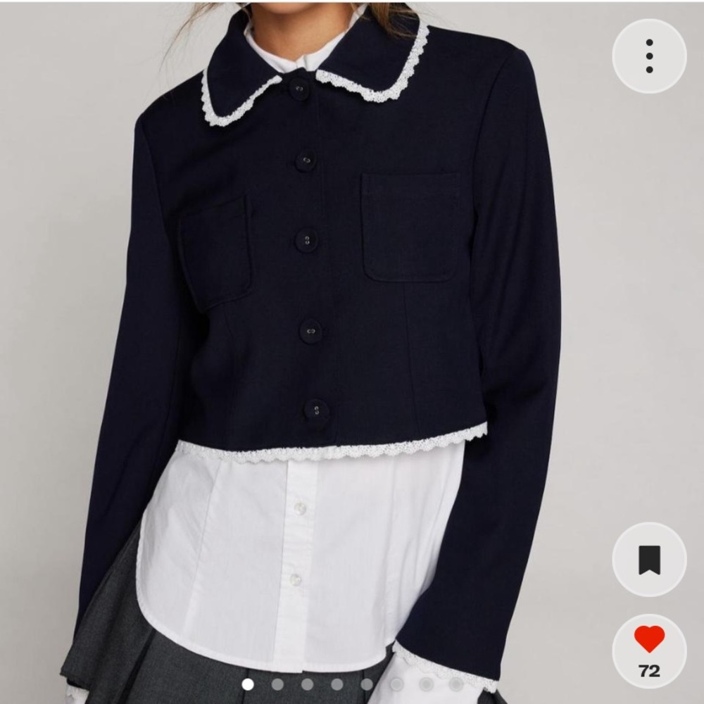 Urban Outfitters Navy Cropped Jacket